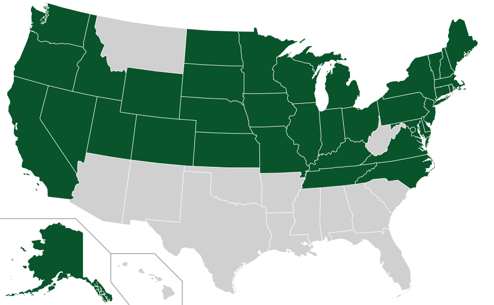 Coverage map for Norway Maple in the US