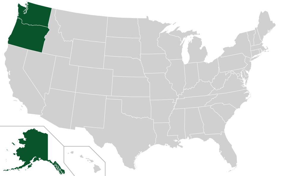 Coverage map for Pacific Dogwood in the US