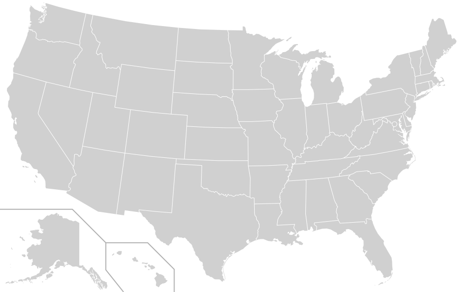Coverage map for Pinyon Pine in the US