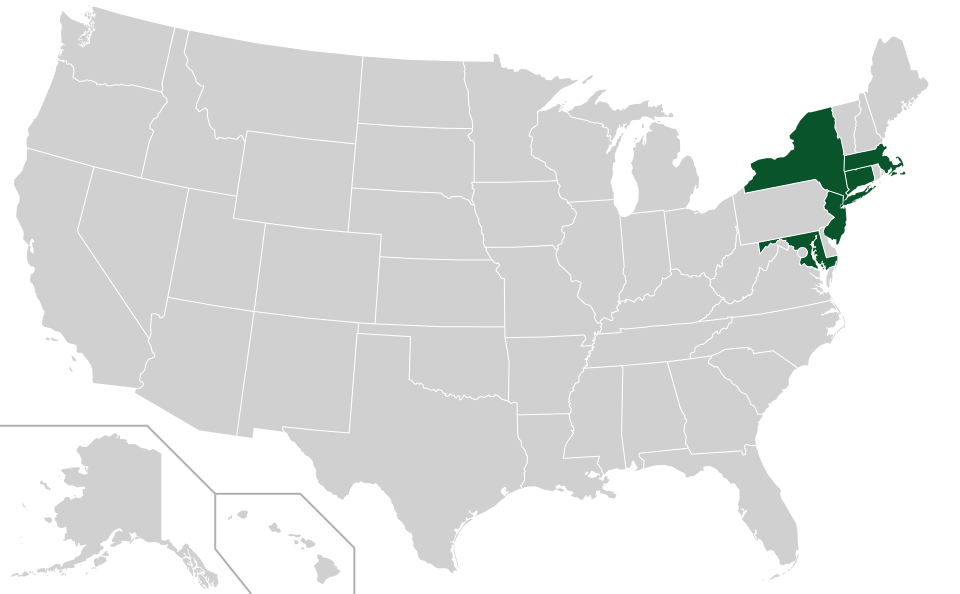 Coverage map for Pitch Pine in the US
