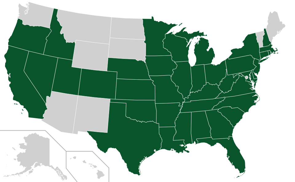 Coverage map for River Birch in the US