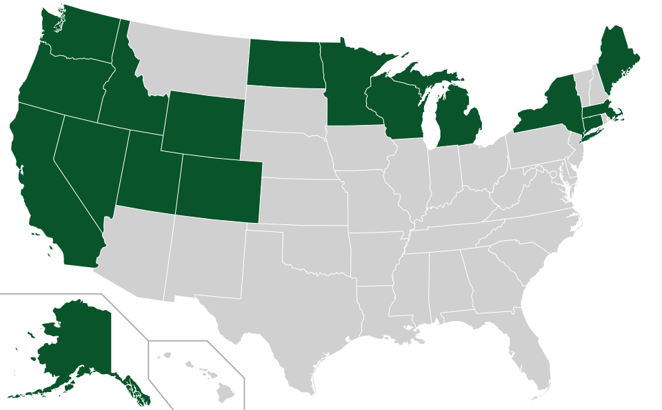 Coverage map for Scots Pine in the US