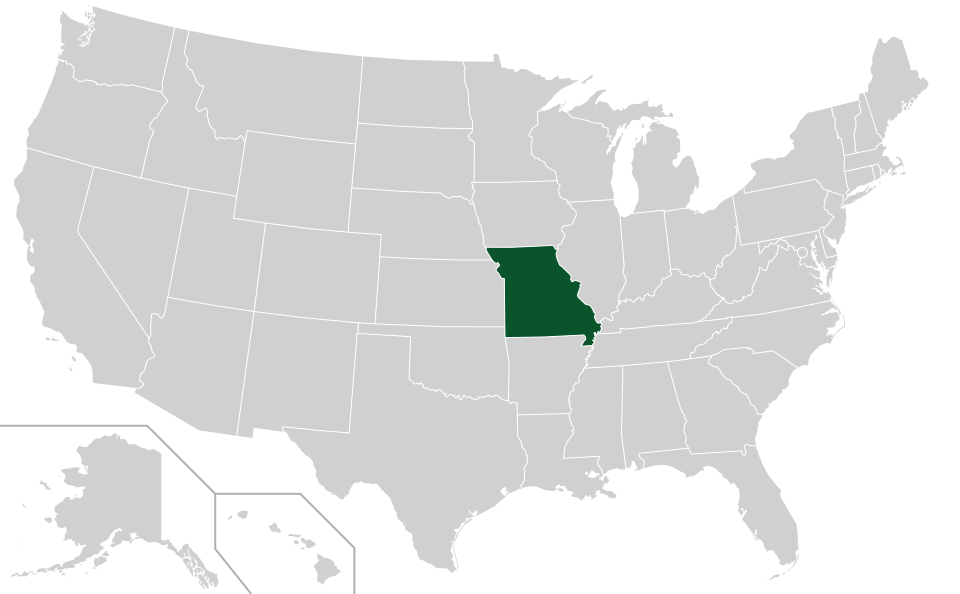 Coverage map for Shellbark Hickory in the US