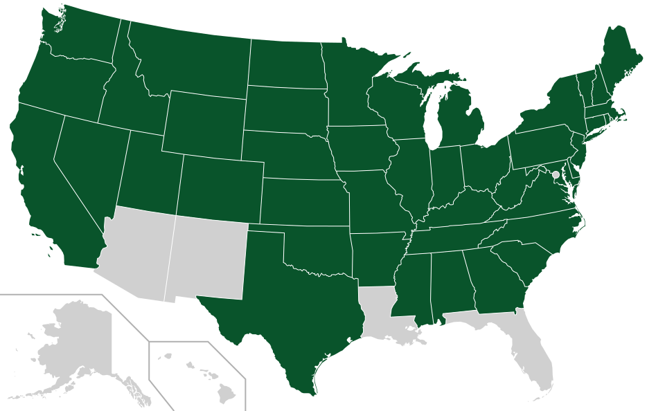 Coverage map for Sugar Maple in the US