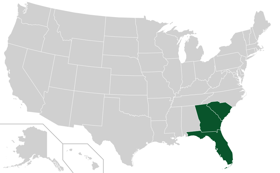 Coverage map for Swamp Chestnut Oak in the US