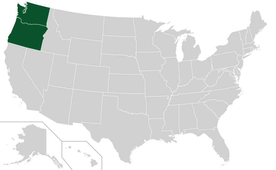 Coverage map for Sweet Cherry in the US