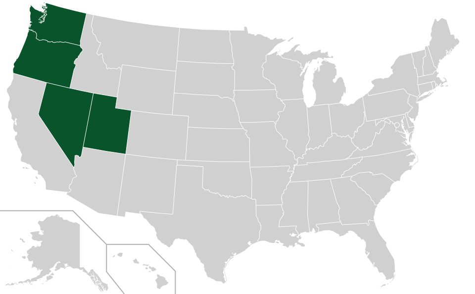 Coverage map for Western Juniper in the US