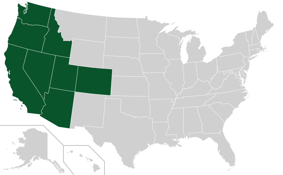 Coverage map for White Fir in the US