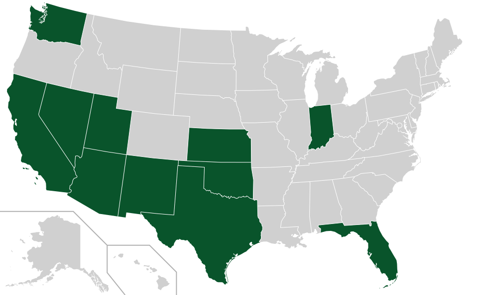 Coverage map for White Mulberry in the US