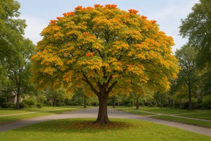 African Tulip Tree in Autumn