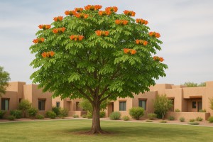 African Tulip Tree in Spring