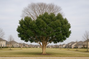 Broadleaf Paperbark Tree in Winter