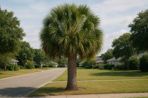 Cabbage Palm (Sabal palmetto) in the summer