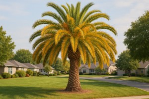 Canary Island Date Palm in Autumn