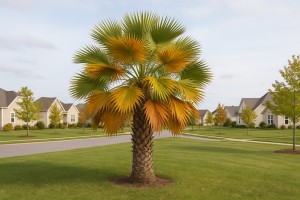 Chinese Fan Palm in Autumn