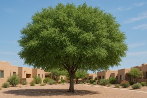 Desert Hackberry (Celtis ehrenbergiana) in the summer