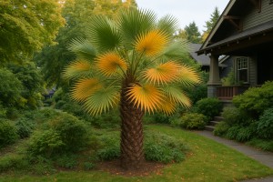 European Fan Palm in Autumn