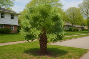 European Fan Palm in Spring