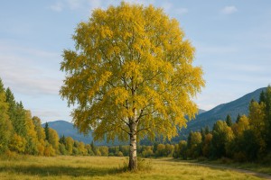 European White Birch in Autumn