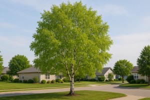 European White Birch in Spring