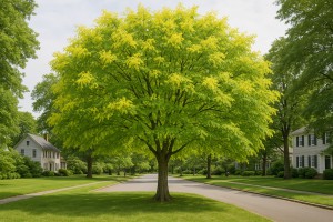 Golden Rain Tree in Spring