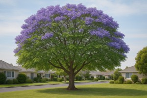 Jacaranda (Jacaranda mimosifolia) in the summer