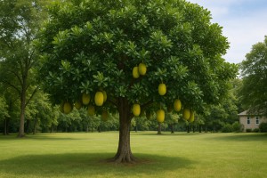 Jackfruit (Artocarpus heterophyllus) in the summer