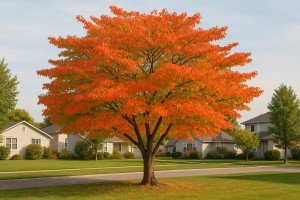 Japanese Flowering Cherry in Autumn
