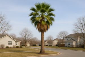 Mexican Fan Palm in Winter