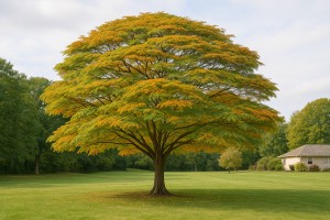 Molucca Albizia in Autumn