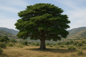 Monterey Cypress (Cupressus macrocarpa) in the summer