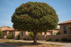 Ohia Lehua (Metrosideros polymorpha) in the summer