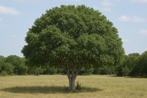 Texas Persimmon (Diospyros texana) in the summer