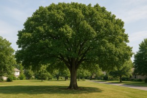 Texas Red Oak in the summer