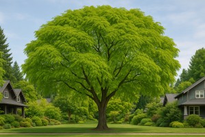 Tipu Tree (Tipuana tipu) in the summer